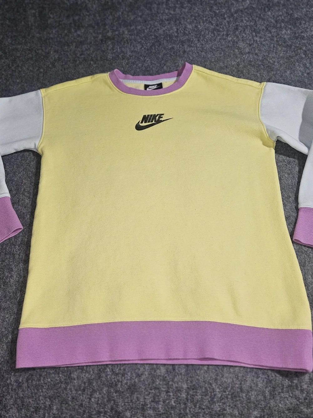 Nike Yellow & Lavender Colorblock Sweatshirt